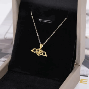 Contemporary Pendant Necklace - 18K Solid Gold