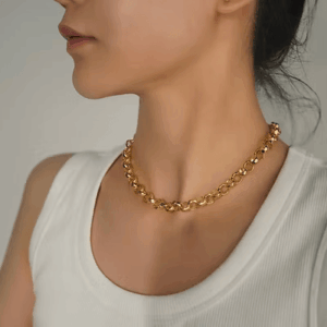 O Shape Rolo Necklace Chains | 18K Solid Gold Belcher Chain / Rolo Chain