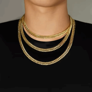 18K Solid Gold Men’s Figaro Chain Necklace - Premium Italian Craftsmanship