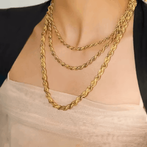 Twisted Rope Chain  – 18K Gold Necklace