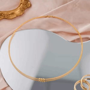 18K Gold Choker with Geometric Ball | Elegant Link Chain Necklace
